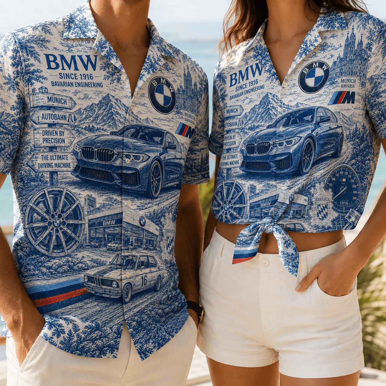 PREMIUM BW HAWAIIAN SHIRT LNTH