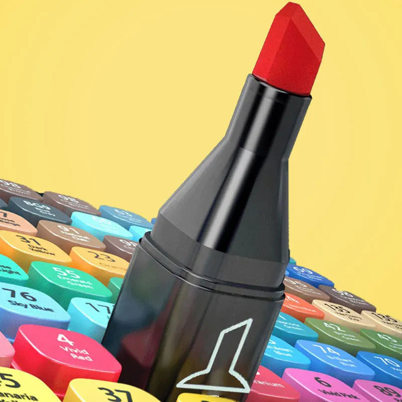 24-168 Colored Marker Pens Set Manga Brush Pen Drawing sketch Kawaii Art School Supplies Stationery Paint Lettering Markers